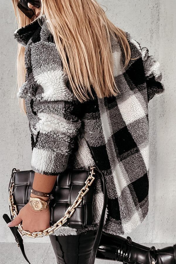Plaid Sherpa Coat