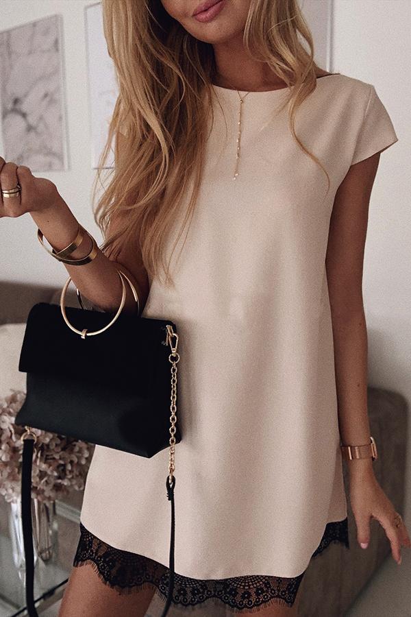 Lace Tie Mini Dress