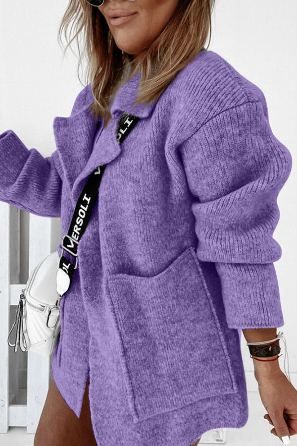 Loose-fit Sweater with Suit Collar