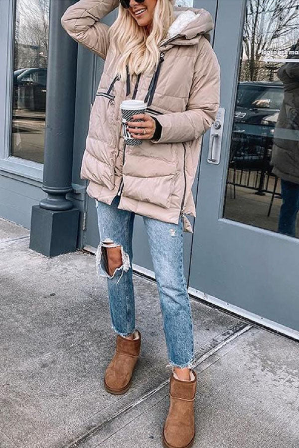 Solid Color Thermal Cotton Jacket