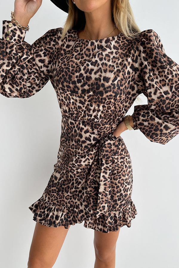 Leopard Wrap Mini Dress