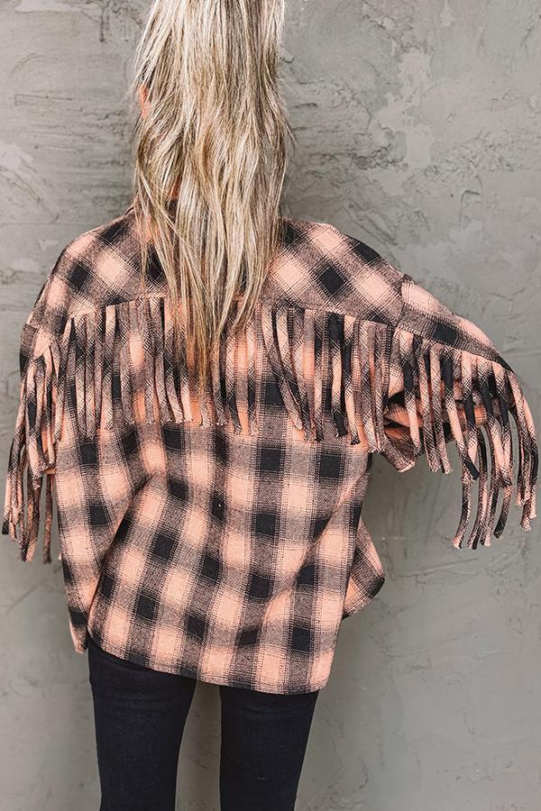 Plaid Fringe Shacket