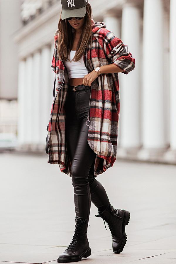 Plaid Hooded Coat