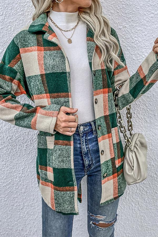 Mid-length Plaid Loose Jacket