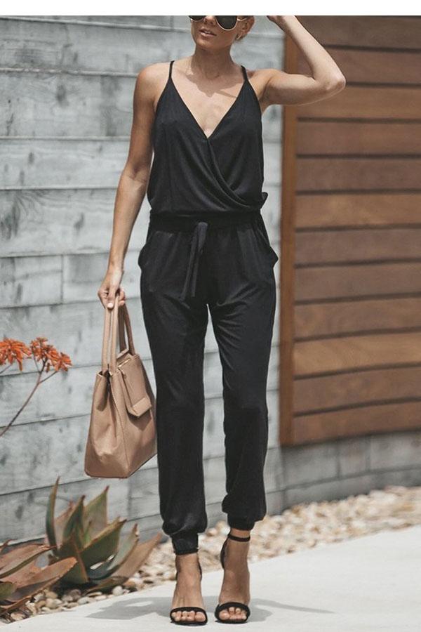 Fashion V Neck Jumpsuits