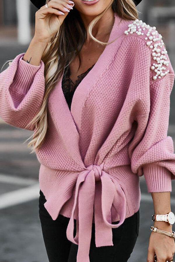 Lace-Up Standard Women's Sweater