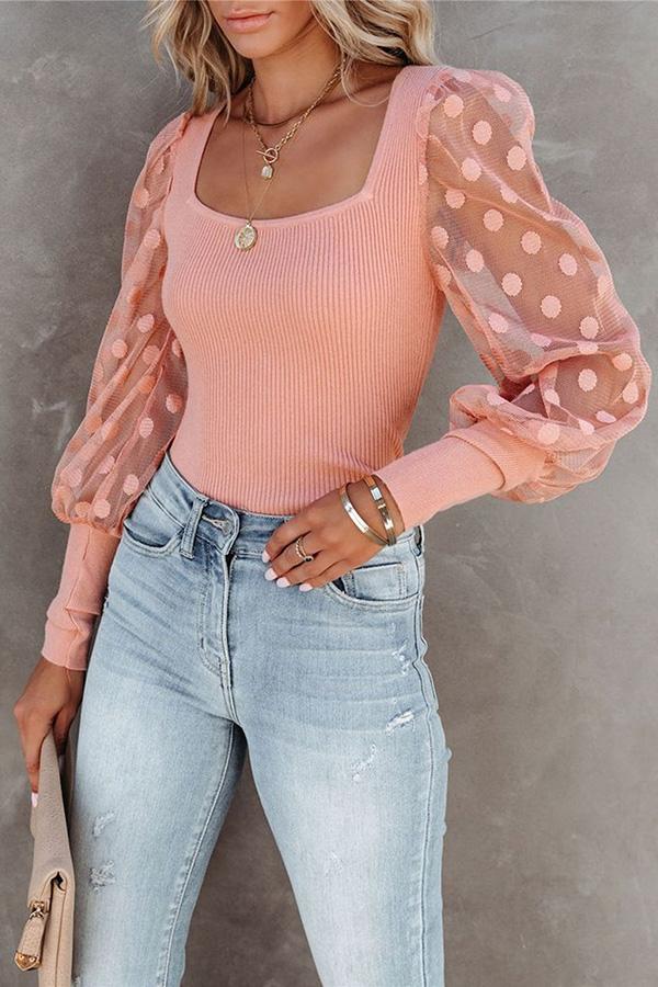 Dot Mesh Thread Stitching Bottoming Top