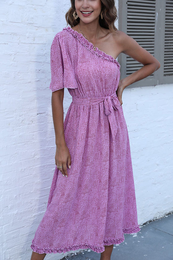 New Solid Diagonal Dress