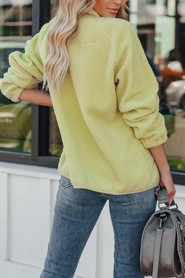 Cozy Fleece Solid Pocketed Jacket