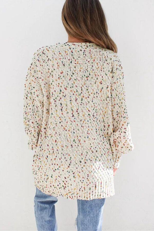 Multicolor Long Sleeve Pocket Cardigan