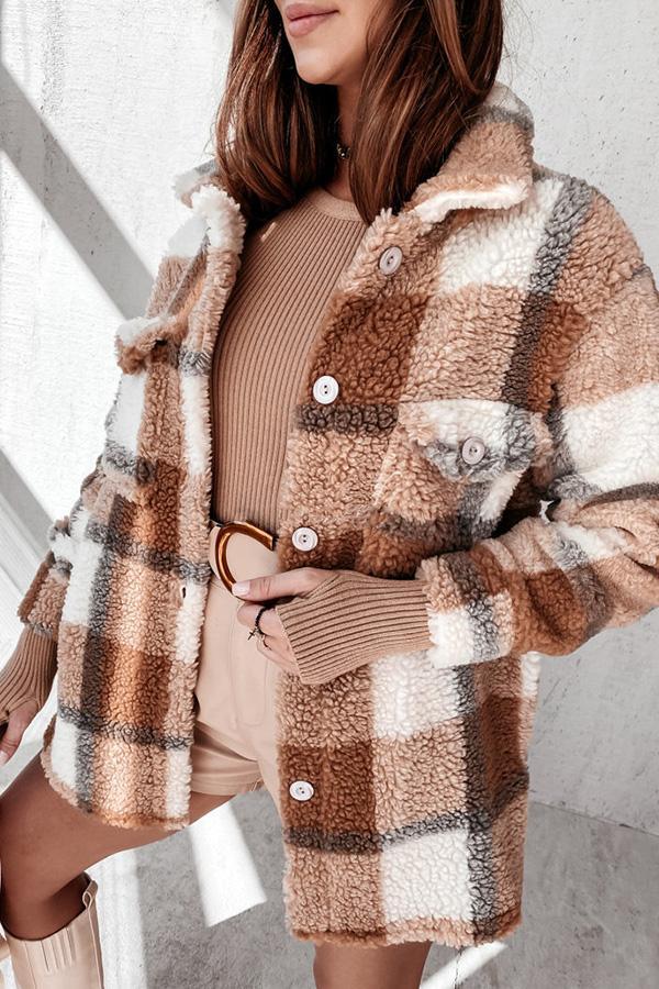 Plaid Sherpa Coat