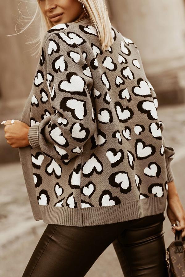 Leopard Heart Cardigan