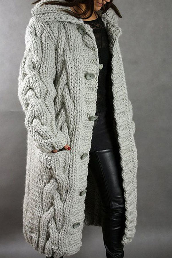 CARDIGAN CHUNKY OVERSIZED STYLE LONG COAT