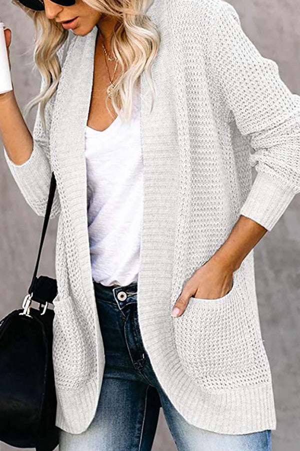 Loose Plain Knitted Cardigan