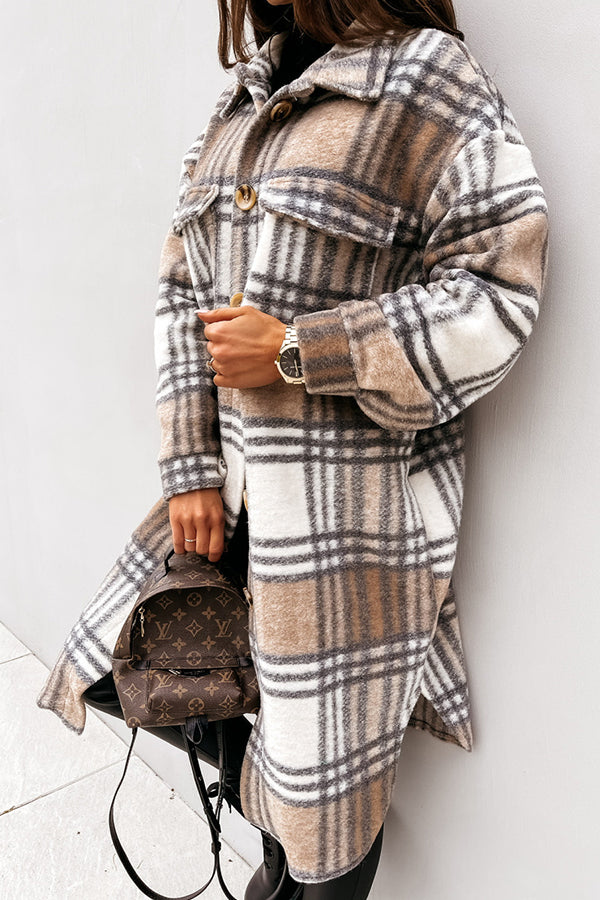 Casual Waist Check Print Jacket