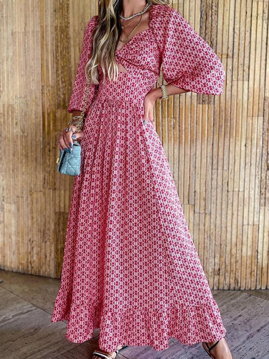 Red Temperament Maxi Dress