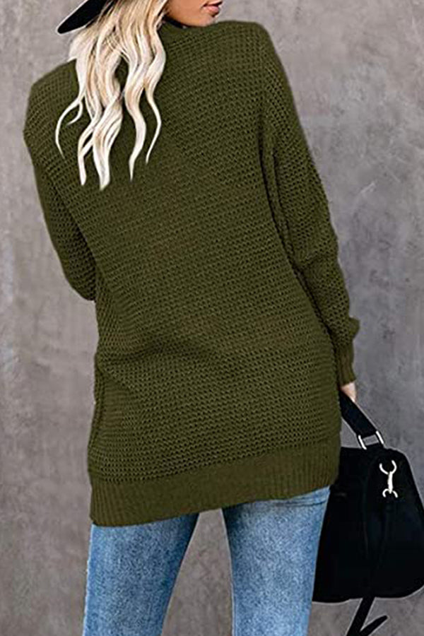 Loose Plain Knitted Cardigan