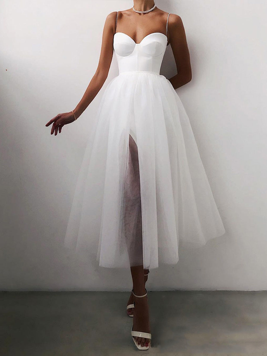 Satin Crisscross Backless Lace-up Dress
