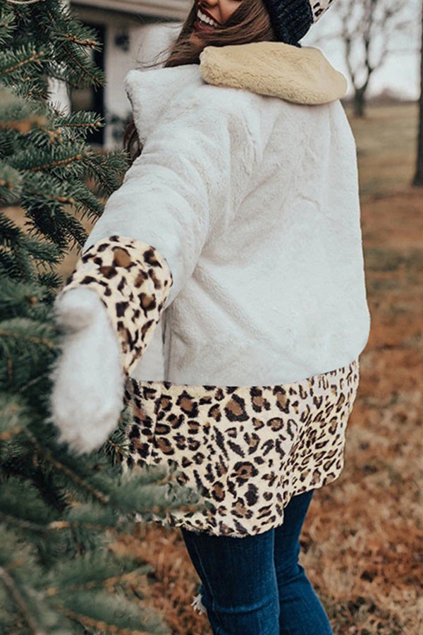 Long Sleeves Color Block Leopard Cardigans