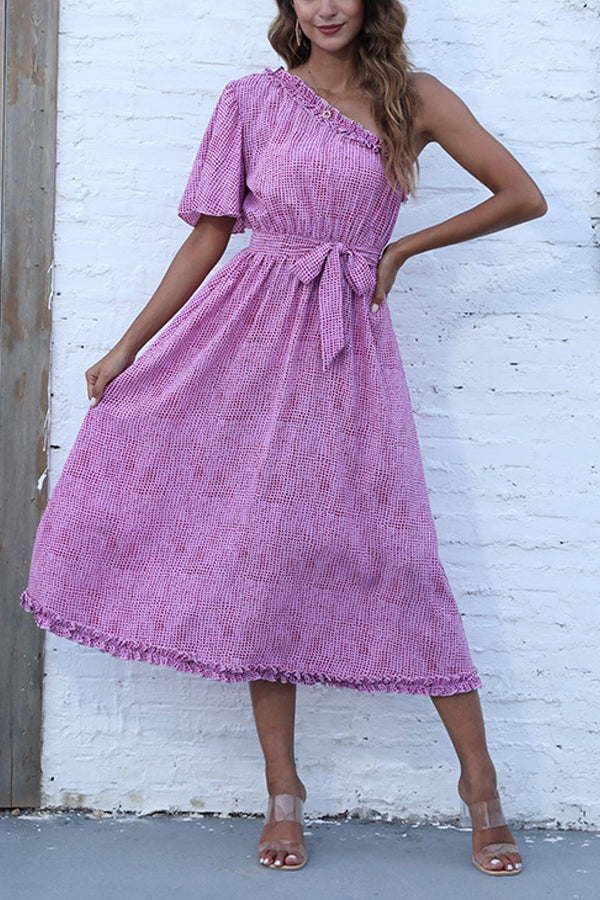 New Solid Diagonal Dress