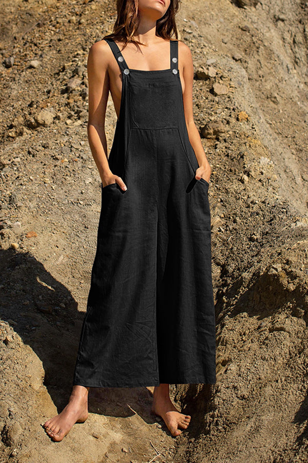 LINEN Pocket Front Overalls