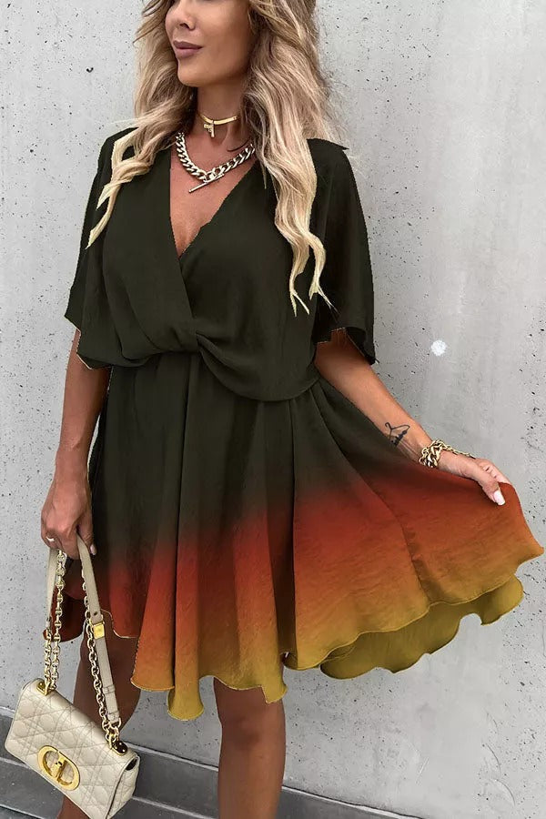 Tie Dye Gradient Print Dress