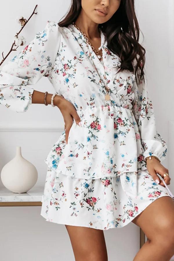 Floral Tiered Mini Dress