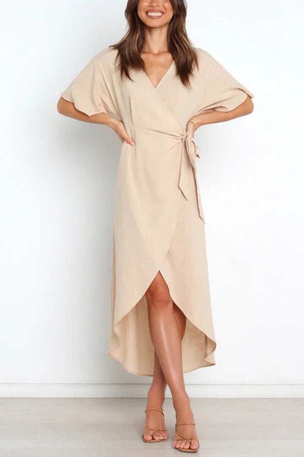 Circus Wrap High Low Midi Dress