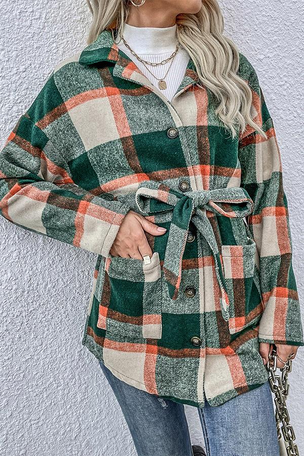 Mid-length Plaid Loose Jacket