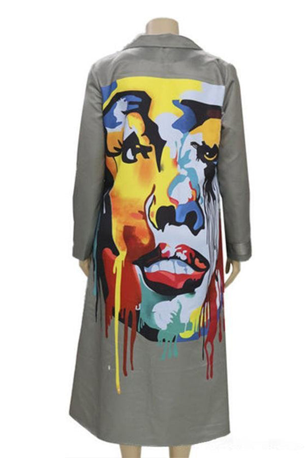 Fashion Casual Face Print Jacket