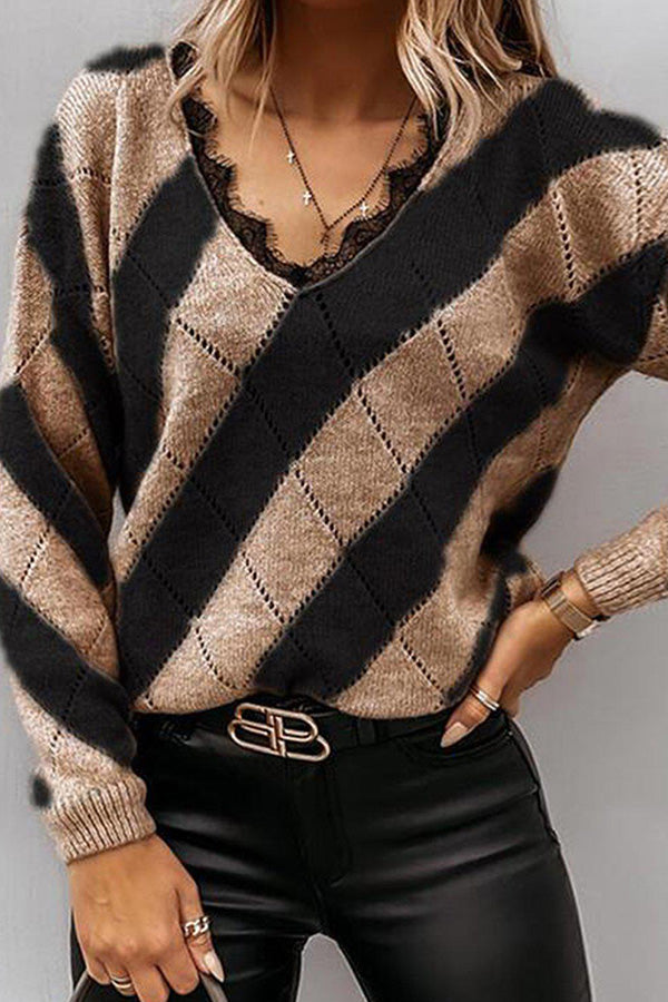Basic Print Long Sleeve Sweater