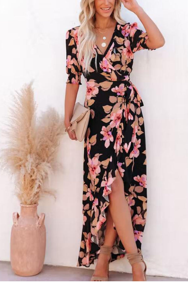 Lewyn Floral Wrap Maxi Dress