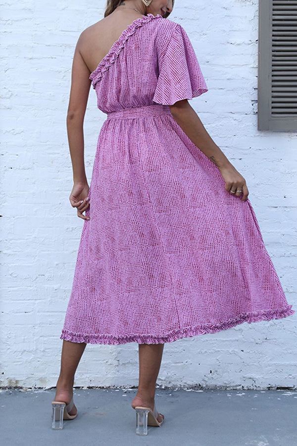 New Solid Diagonal Dress