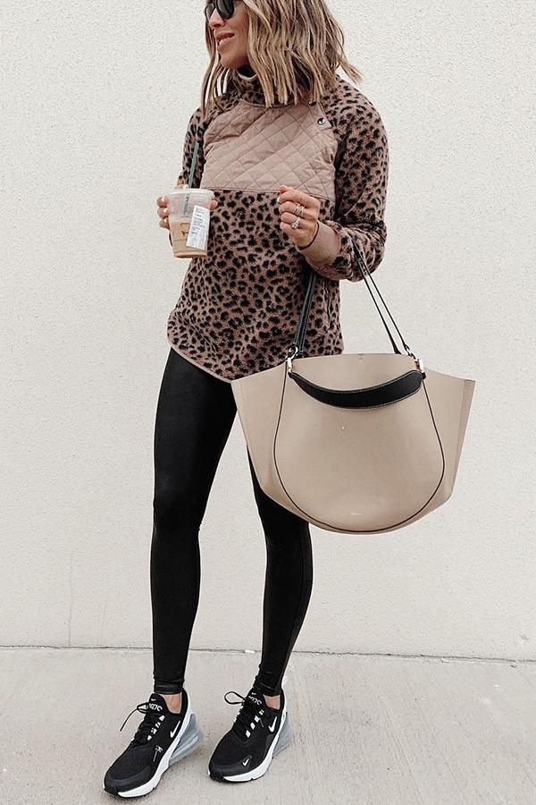 Fleece Leopard Sweatshirt