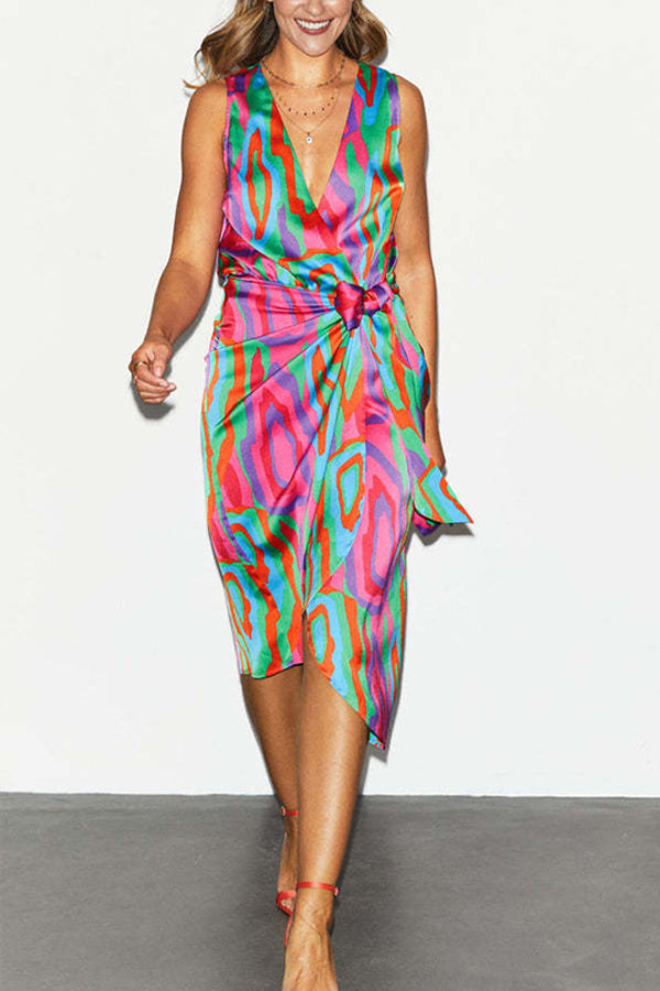 Ol Capable Sleeveless Printed Dress