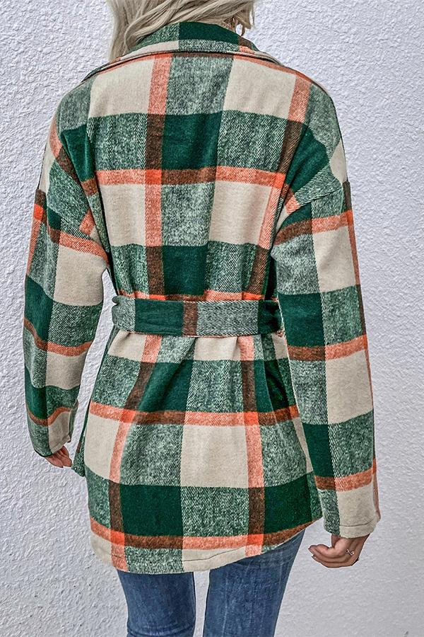 Mid-length Plaid Loose Jacket
