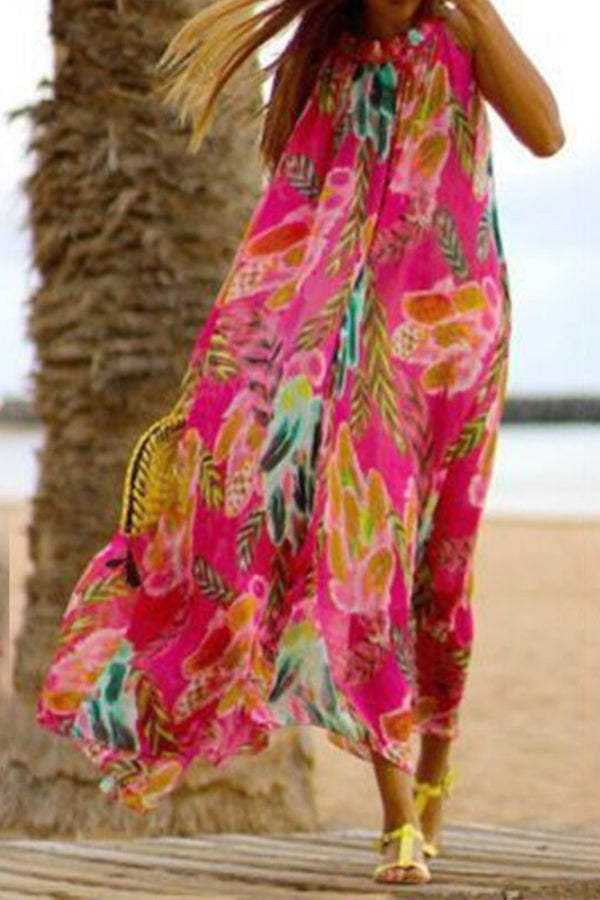 Floral Chiffon Vacation Dress