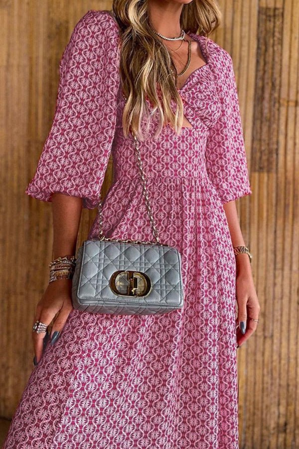 Printed Ruffle Maxi Dresse