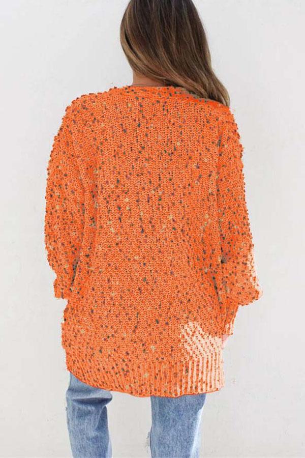 Multicolor Long Sleeve Pocket Cardigan