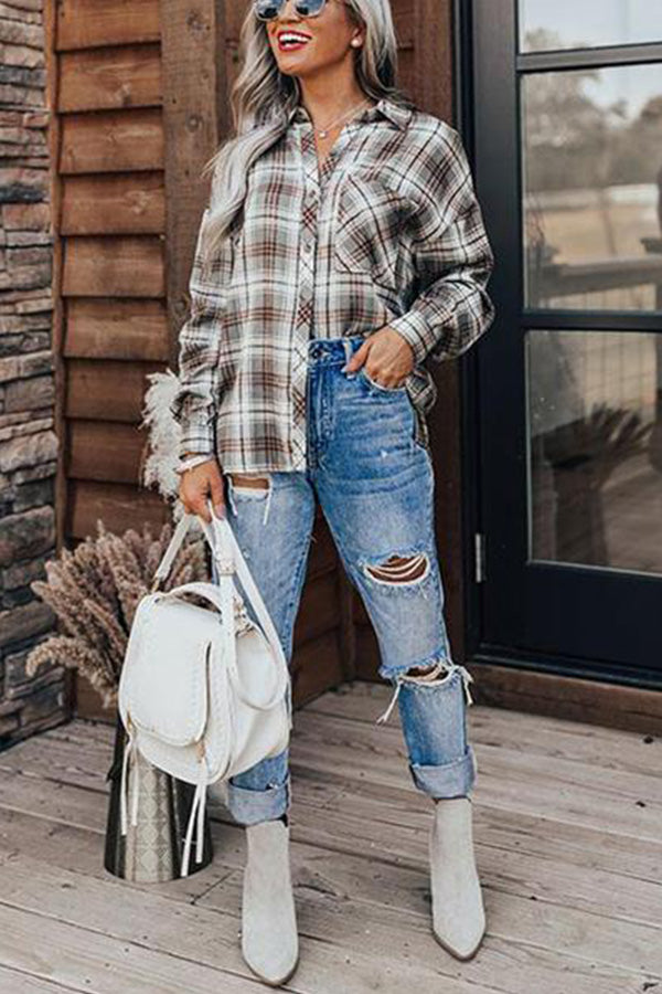 Checked Pocket Print Shirt