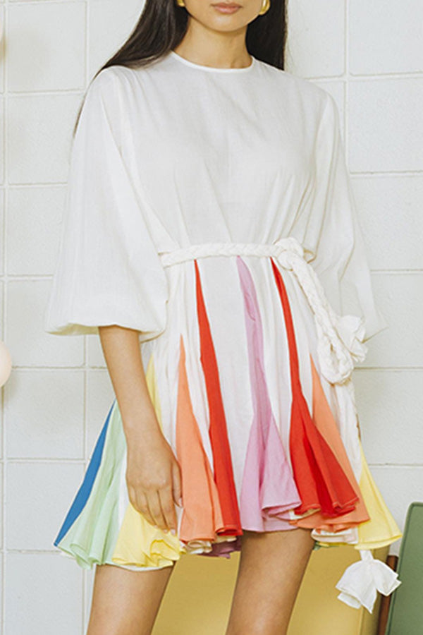 Contrast pleated holiday skirt