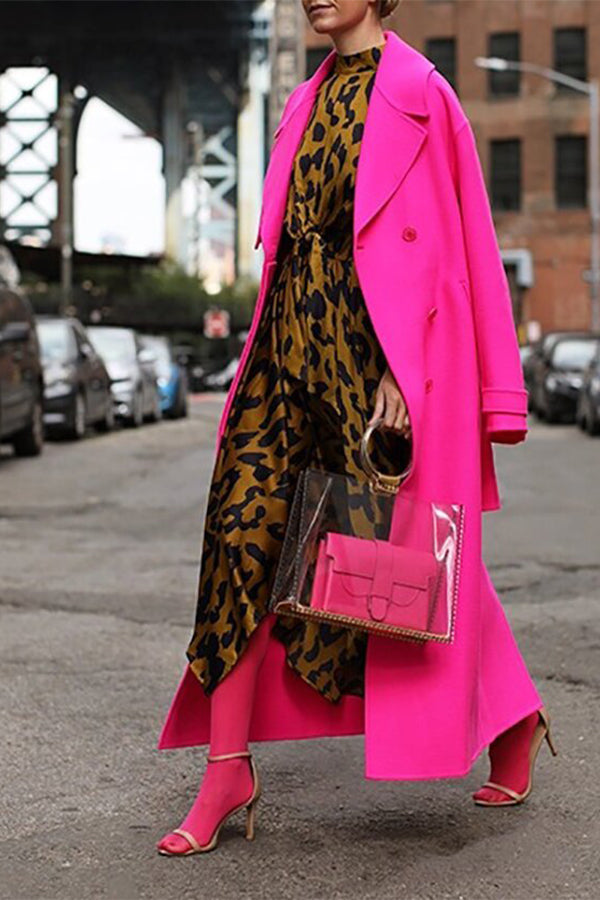 Fashion Solid Color Long Coat