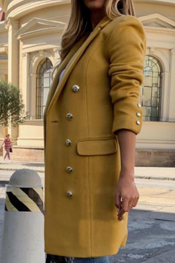 Mid-length Double Breasted Uniform Coat