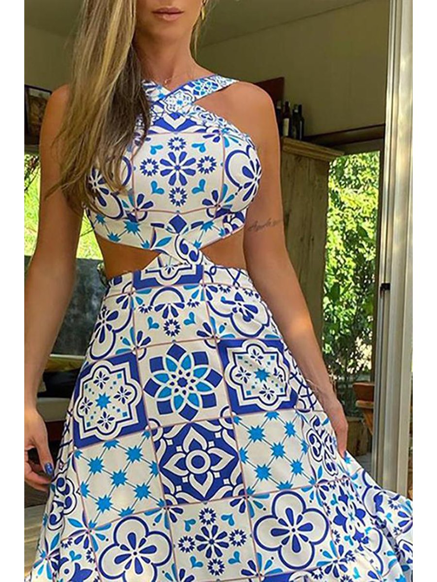 Printed Halter Dress