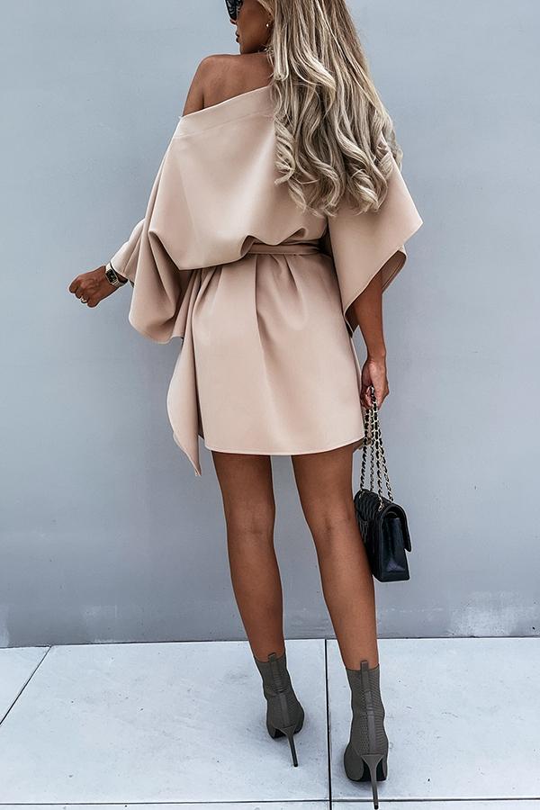 Batwing Sleeve Cape Dress