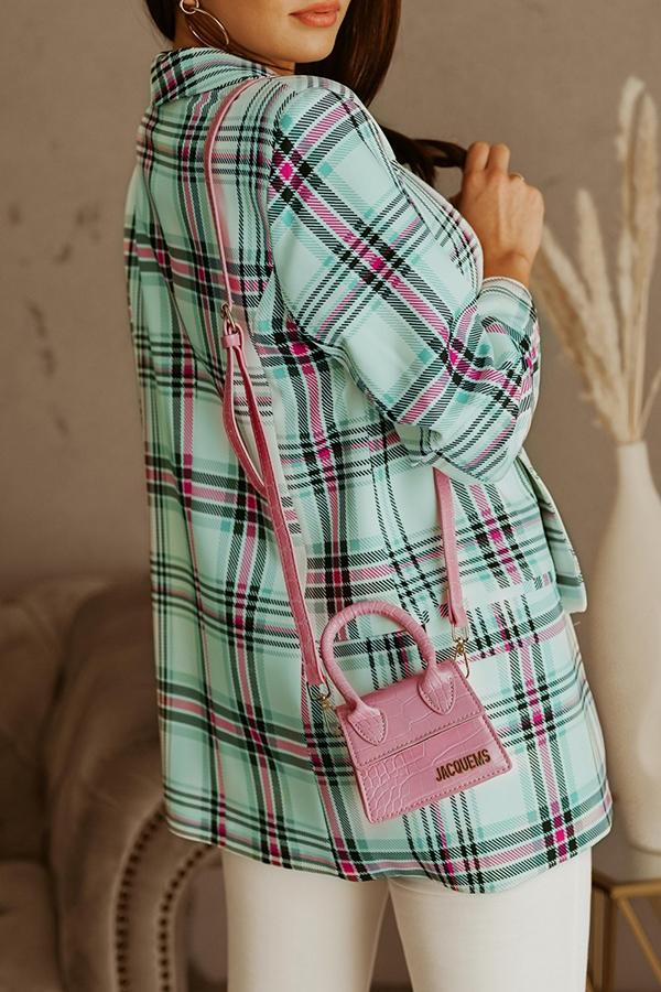 Multicolor Check Printed Suit Jacket
