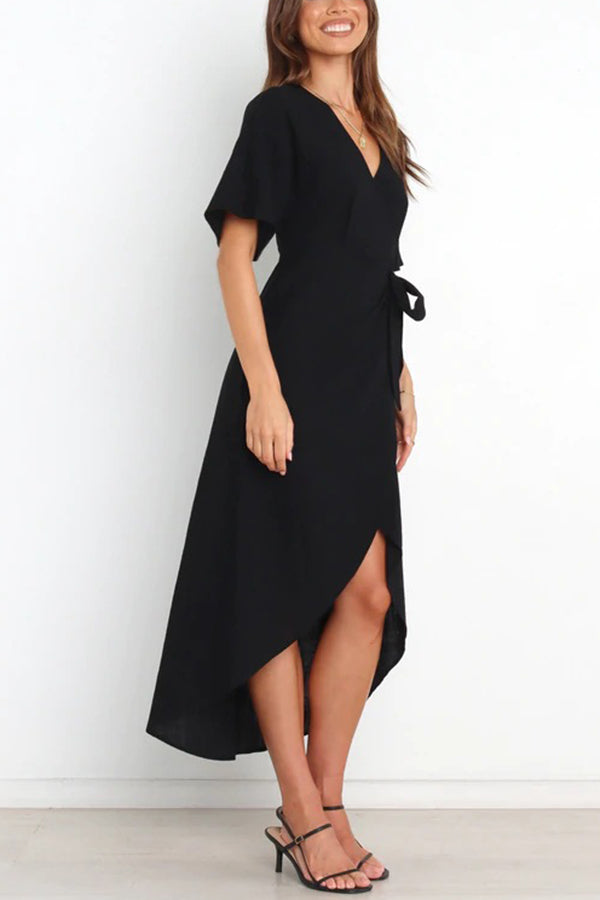 Circus Wrap High Low Midi Dress