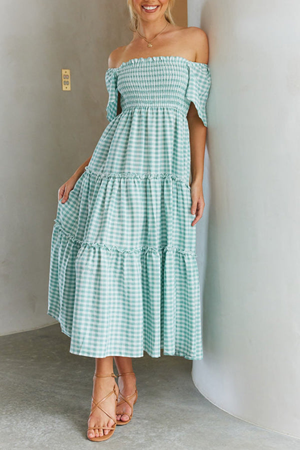 Mom Plaid High Waist Dress