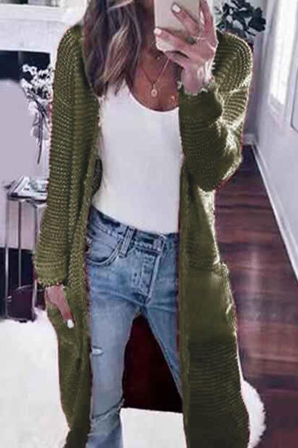 Solid Color Boho Long Sleeve Coat
