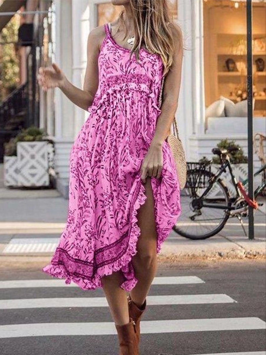 Temperament Print Retro Multicolor Dress